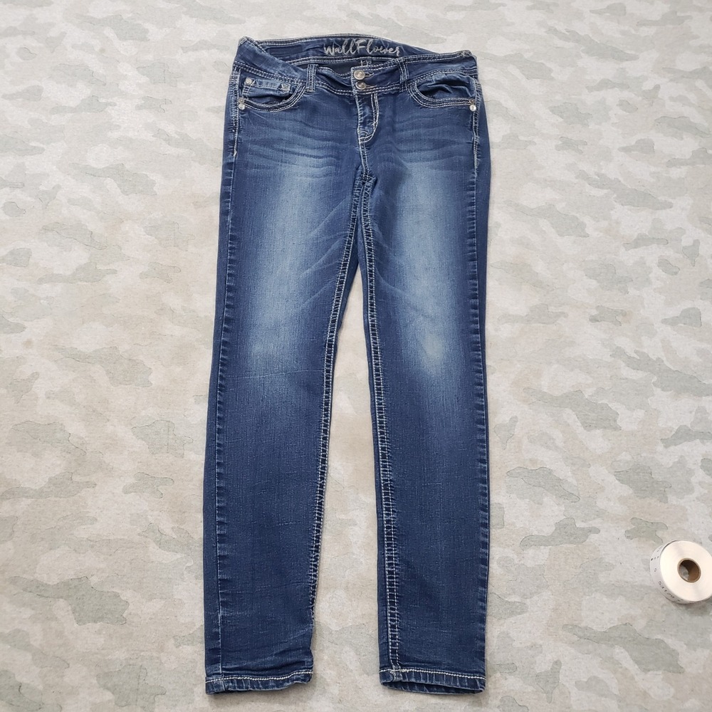 WallFlower Skinny Jeans Womens 9 Blue Pocket Stretch Denim Medium Wash
